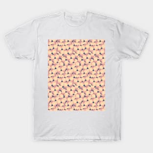 Stone flowers pattern, blossoming abstract plants with round petals T-Shirt